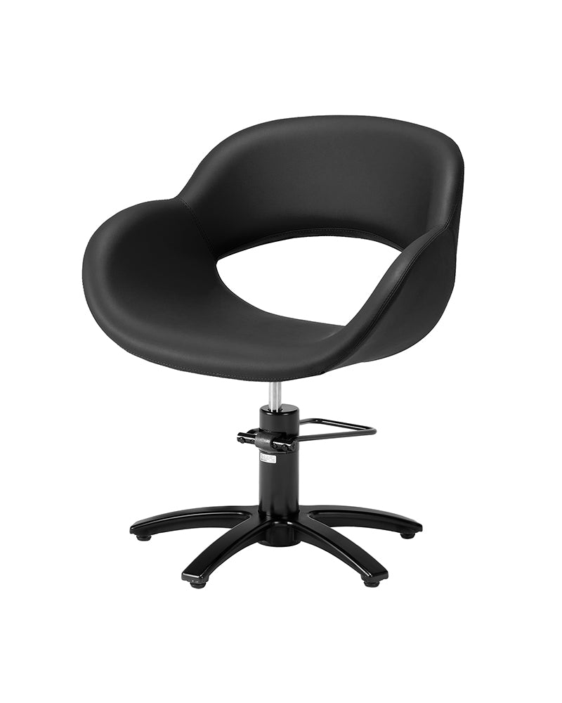Thea - Black styling chair with black X base